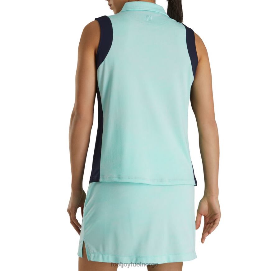ermeløs jacquard bak skjorte kvinner-forrige sesong stil marine R6P2F2597 marinen Footjoy