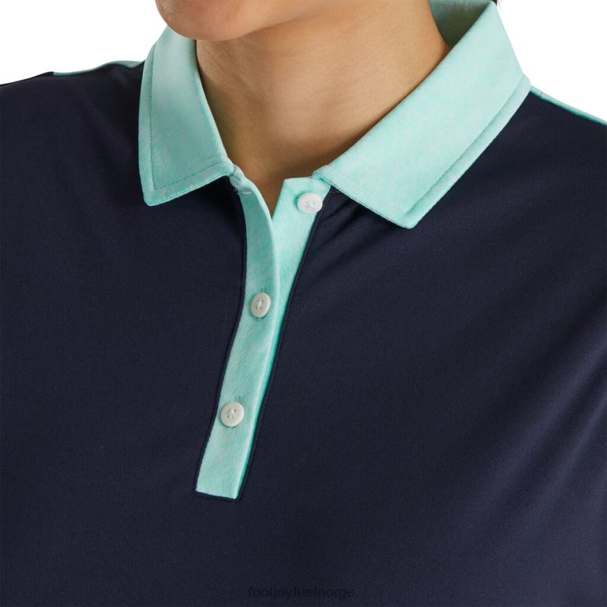 ermeløs jacquard bak skjorte kvinner-forrige sesong stil marine R6P2F2597 marinen Footjoy