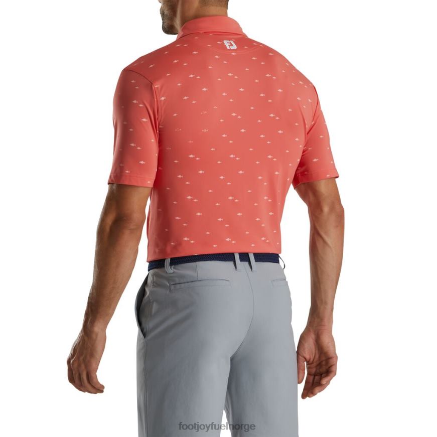 fiskeskole print lisle selv krage-forrige sesong stil koraller R6P2F2846 korall Footjoy