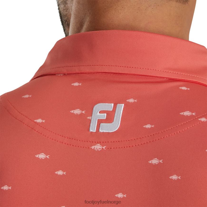 fiskeskole print lisle selv krage-forrige sesong stil koraller R6P2F2846 korall Footjoy