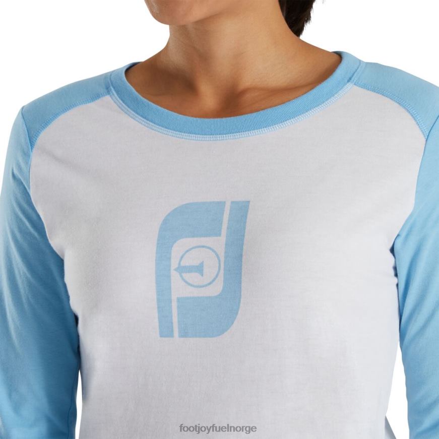 fj arv grafisk baseball tee kvinner-forrige sesong stil hvit-lyseblå R6P2F3002 hvit-lyseblå Footjoy