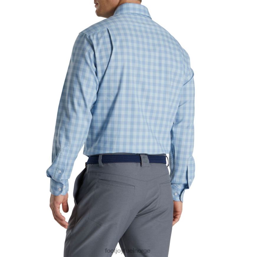 gingham stretch bomull i forrige sesong stil mist-wedgewood R6P2F2314 tåke-kileved Footjoy