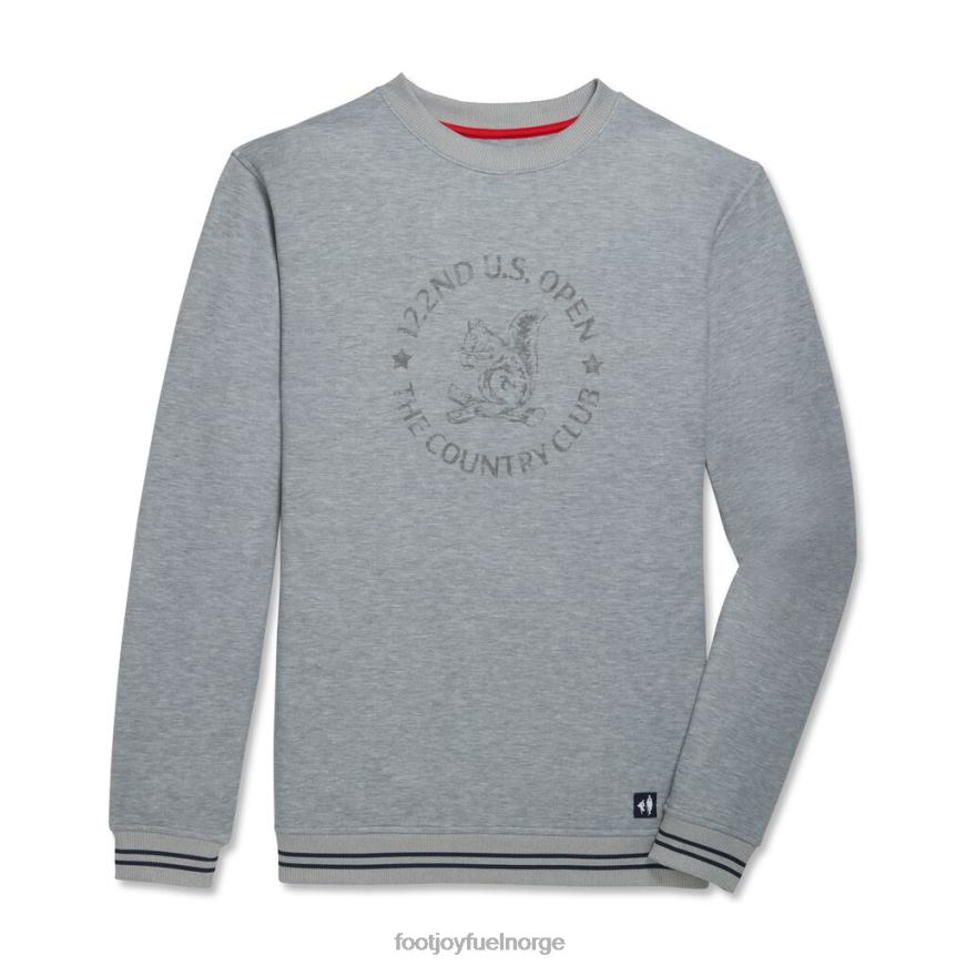 grå 2022 u.s. åpen crew neck mid-layer-stil fra forrige sesong R6P2F2307 grå Footjoy