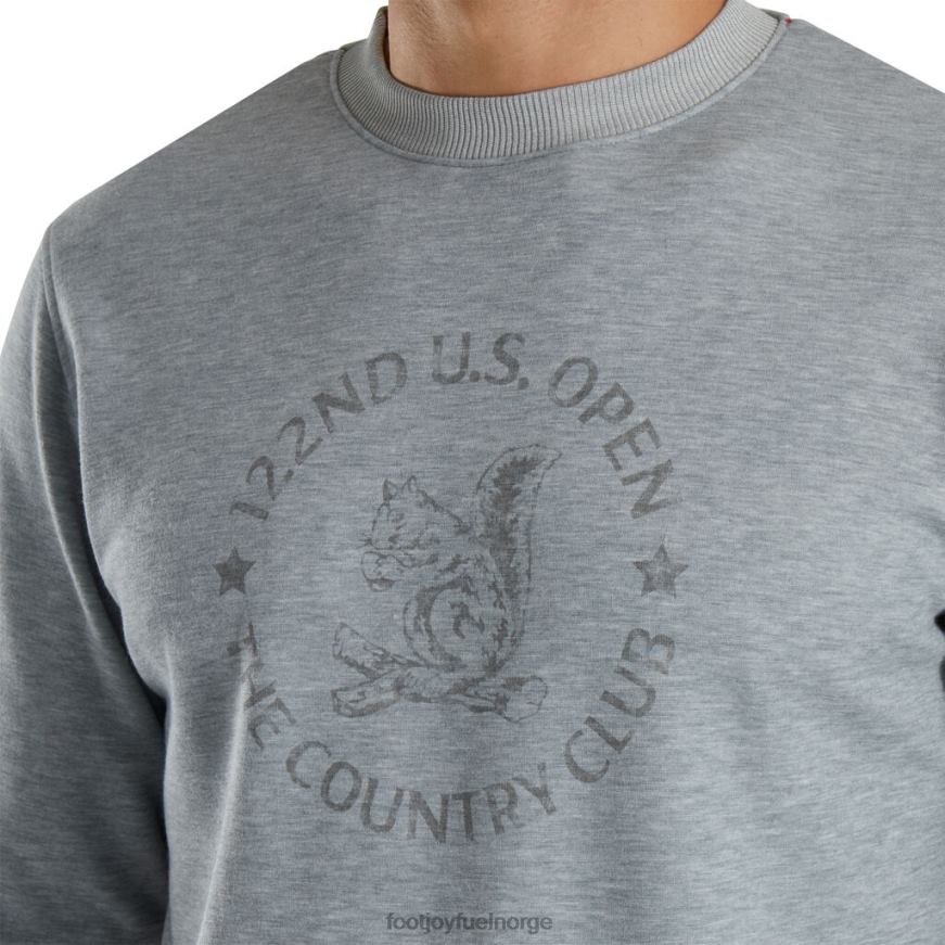 grå 2022 u.s. åpen crew neck mid-layer-stil fra forrige sesong R6P2F2307 grå Footjoy