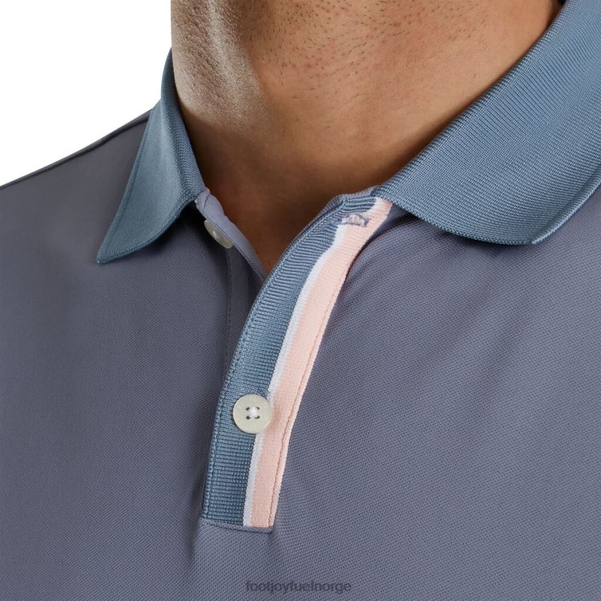 grafitt-kvarts rosa solid stretch pique med stripe stolpe strikket krage-stil fra forrige sesong R6P2F2857 grafitt-kvarts rosa Footjoy