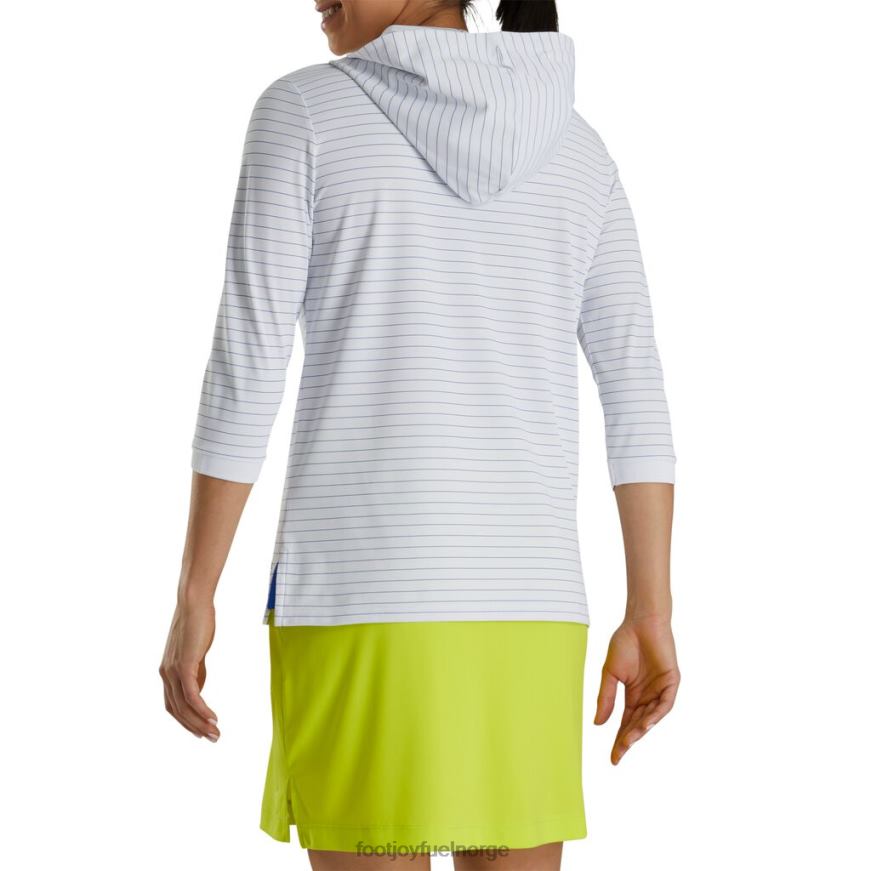 hvit 3/4-ermet nålestripe hettegenser kvinner-forrige sesong stil R6P2F2594 hvit Footjoy