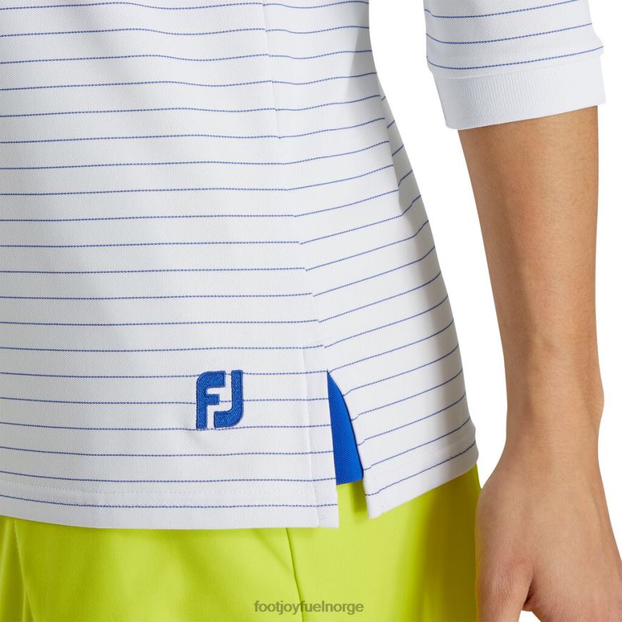 hvit 3/4-ermet nålestripe hettegenser kvinner-forrige sesong stil R6P2F2594 hvit Footjoy