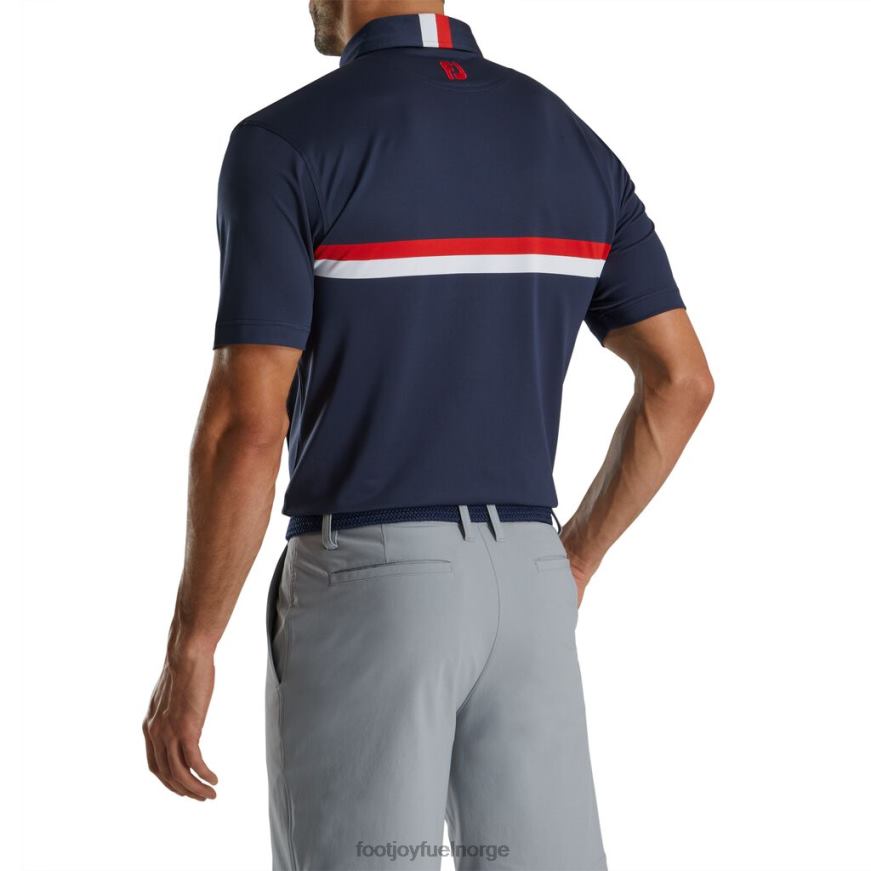marine-rød-hvit dobbelt brystbånd piké-stil fra forrige sesong R6P2F2867 marine-rød-hvit Footjoy