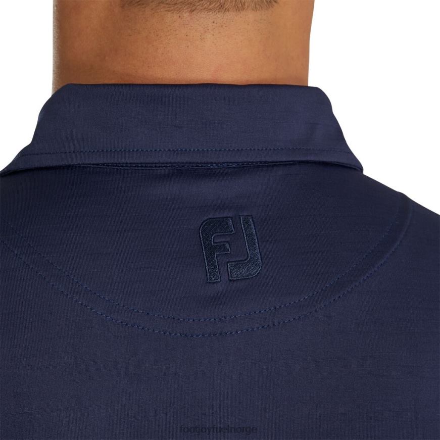 marineblå slub garn solid selv krage-tidligere sesong stil R6P2F2863 marinen Footjoy