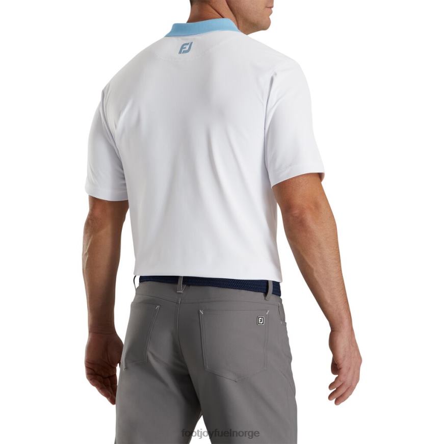 solid stretch pique med stripe stolpe strikket krage-forrige sesong stil hvit R6P2F2855 hvit Footjoy