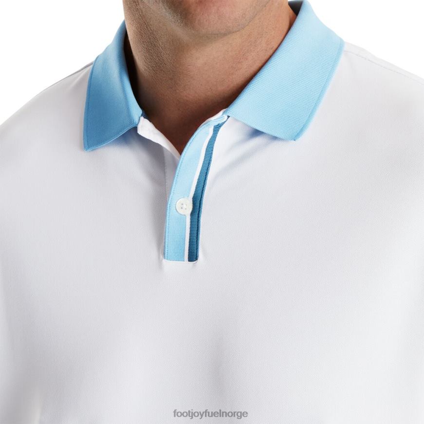 solid stretch pique med stripe stolpe strikket krage-forrige sesong stil hvit R6P2F2855 hvit Footjoy
