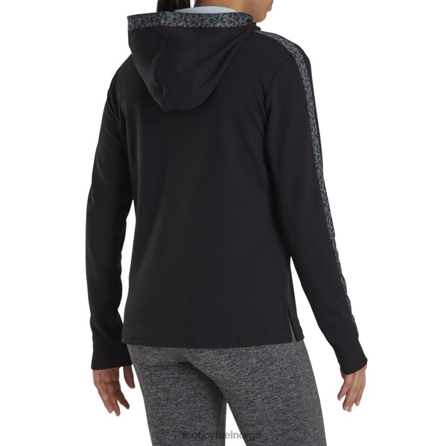svart flekk print trim hettegenser kvinner-forrige sesong stil R6P2F3006 svart Footjoy