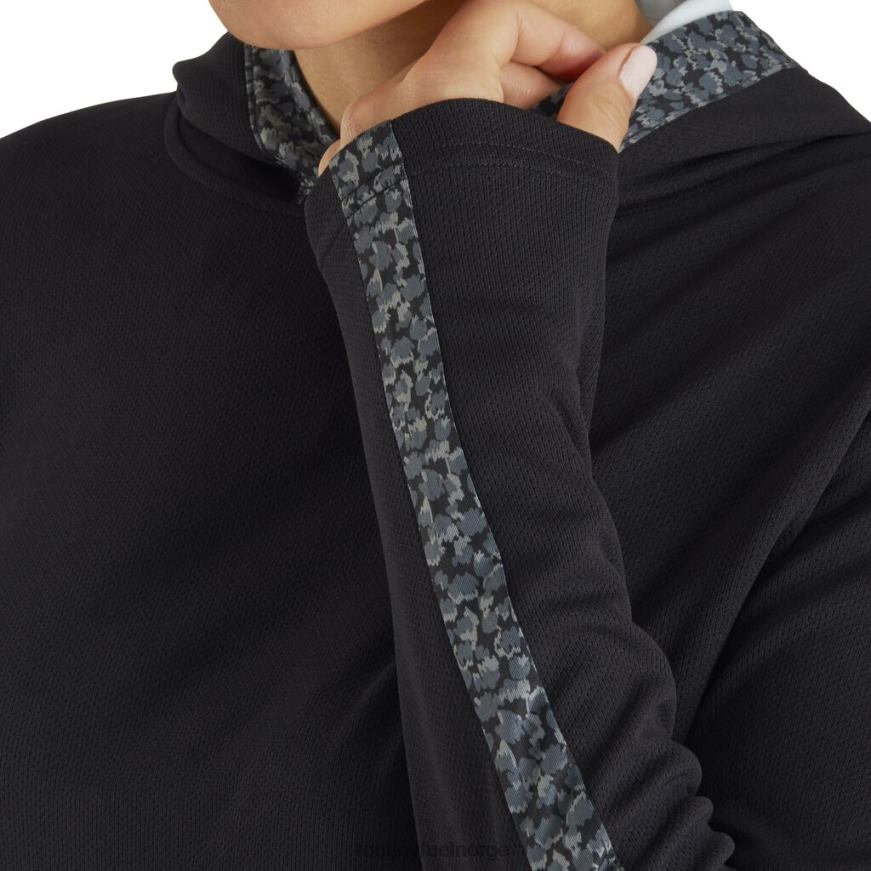 svart flekk print trim hettegenser kvinner-forrige sesong stil R6P2F3006 svart Footjoy