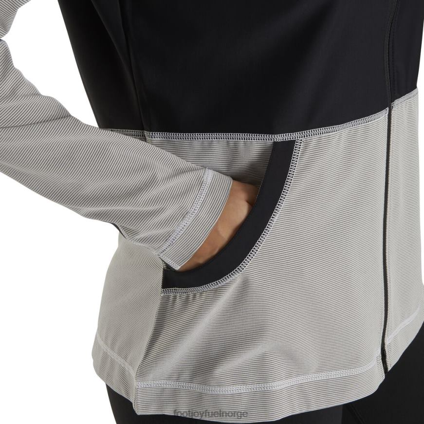 svart-hvit full glidelås mini stripe mellomlag kvinner-forrige sesong stil R6P2F2567 svart hvit Footjoy