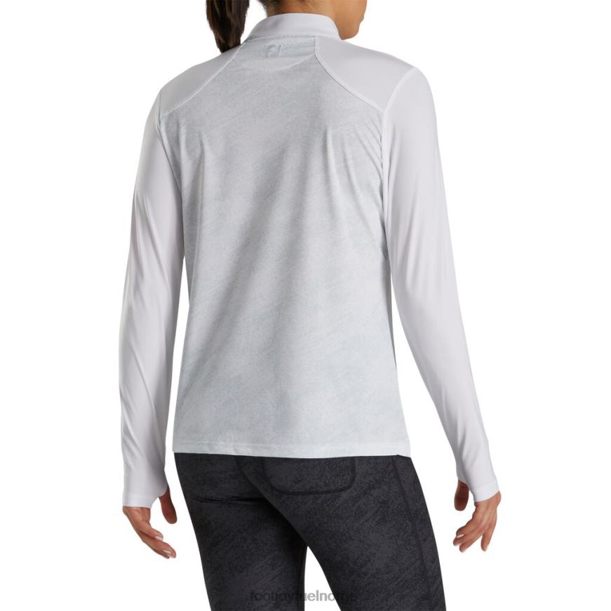 trykt solbeskyttelsesskjorte kvinner-forrige sesong stil hvit R6P2F2583 hvit Footjoy