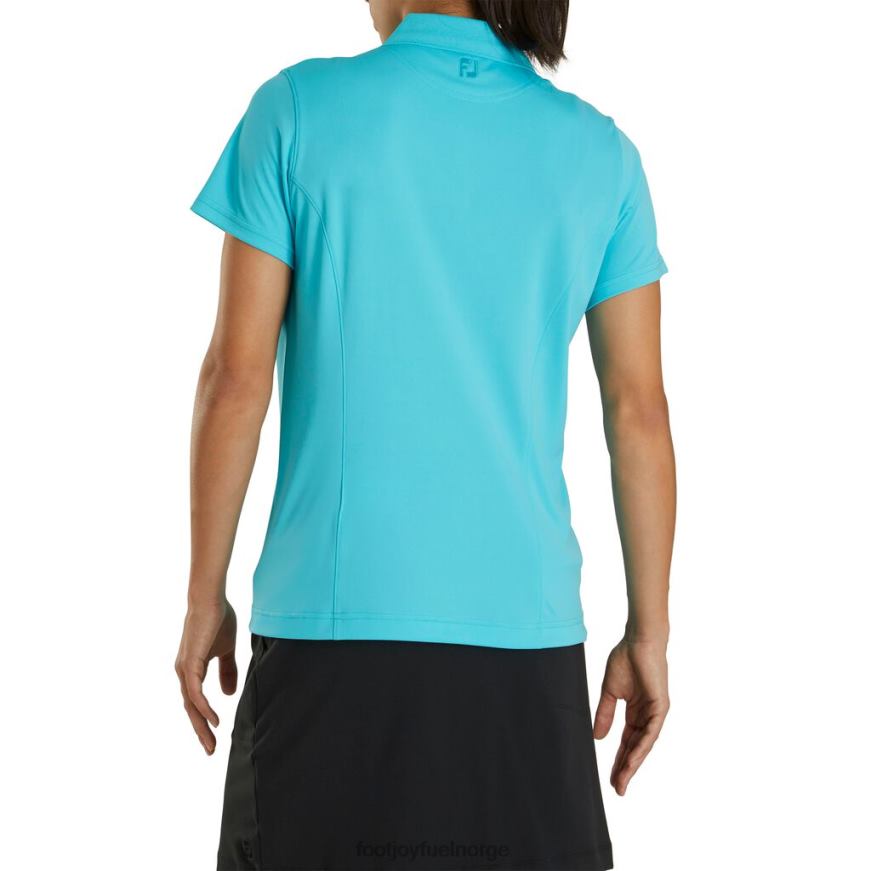 aqua prodry interlock skjorte strikket krage kvinner R6P2F2935 aqua Footjoy