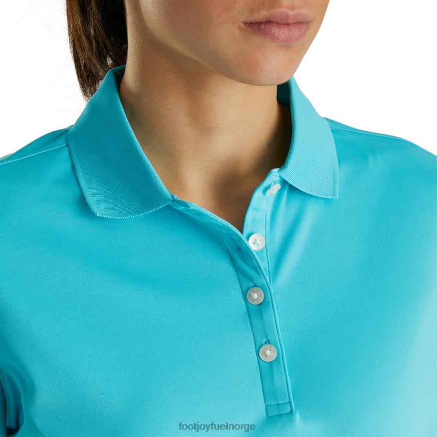aqua prodry interlock skjorte strikket krage kvinner R6P2F2935 aqua Footjoy