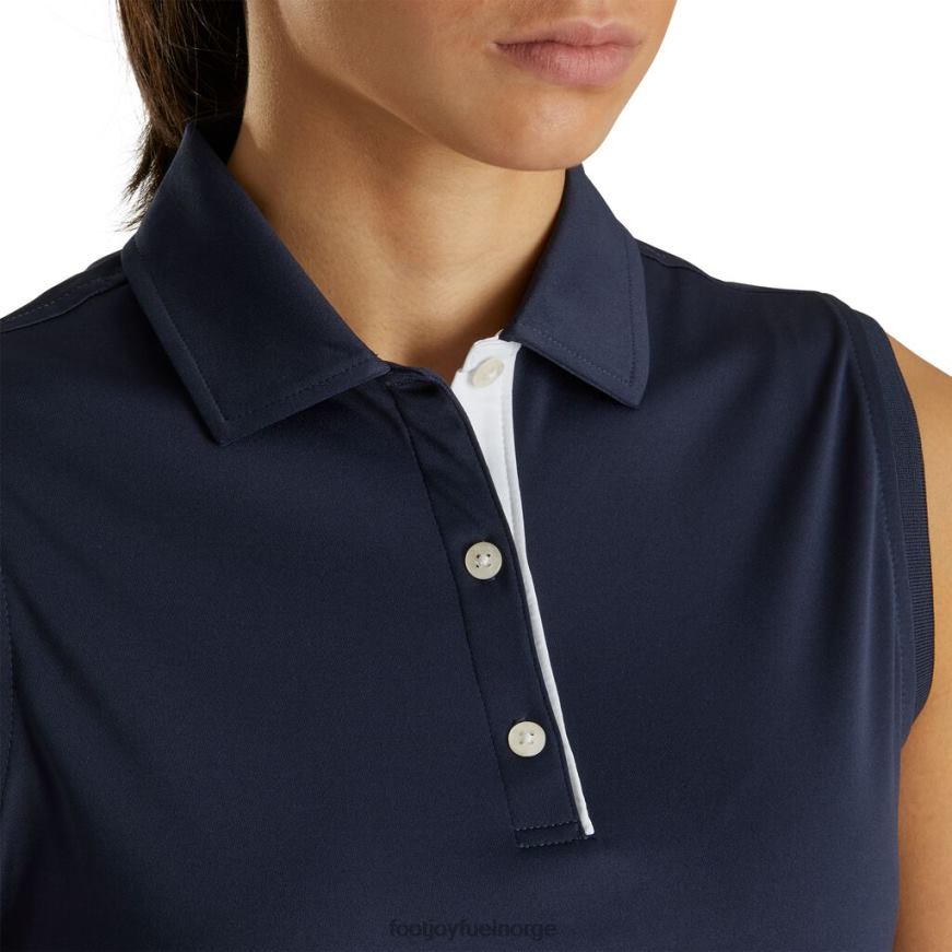 prodry interlock ermeløs skjorte self krage kvinner marine R6P2F2945 marinen Footjoy