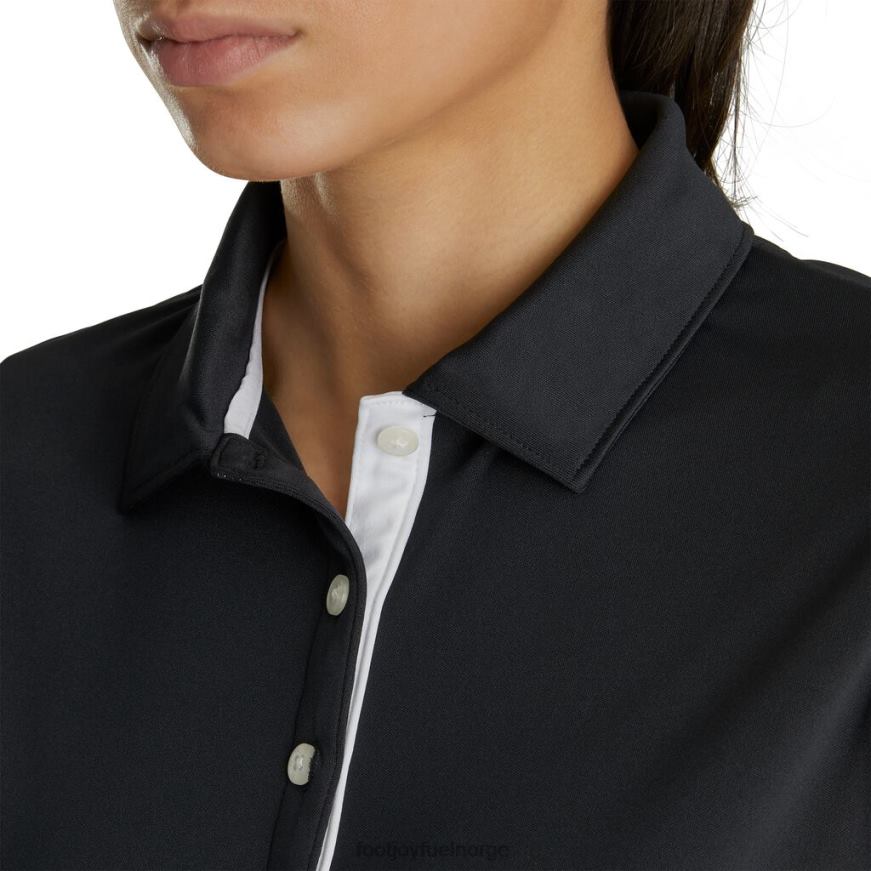 prodry interlock ermeløs skjorte self krage kvinner svart R6P2F2943 svart Footjoy