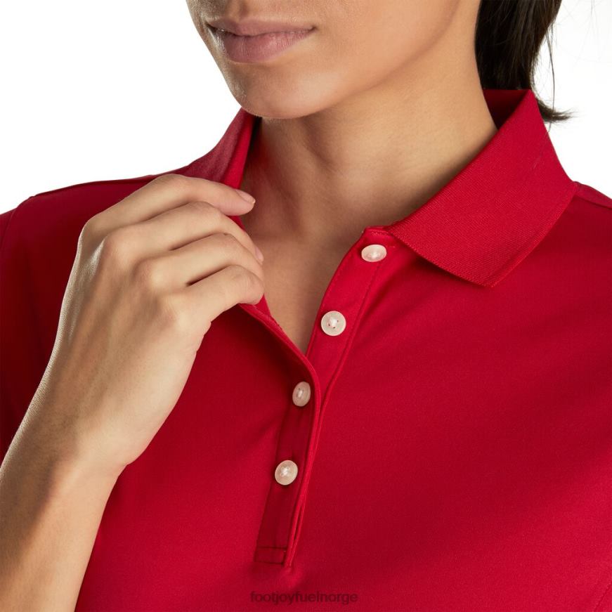 prodry interlock skjorte strikket krage dame rød R6P2F2936 rød Footjoy