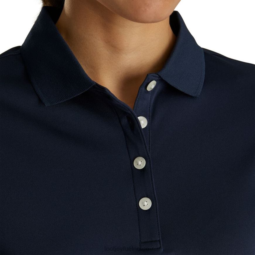 prodry interlock skjorte strikket krage kvinner marineblå R6P2F2937 marinen Footjoy
