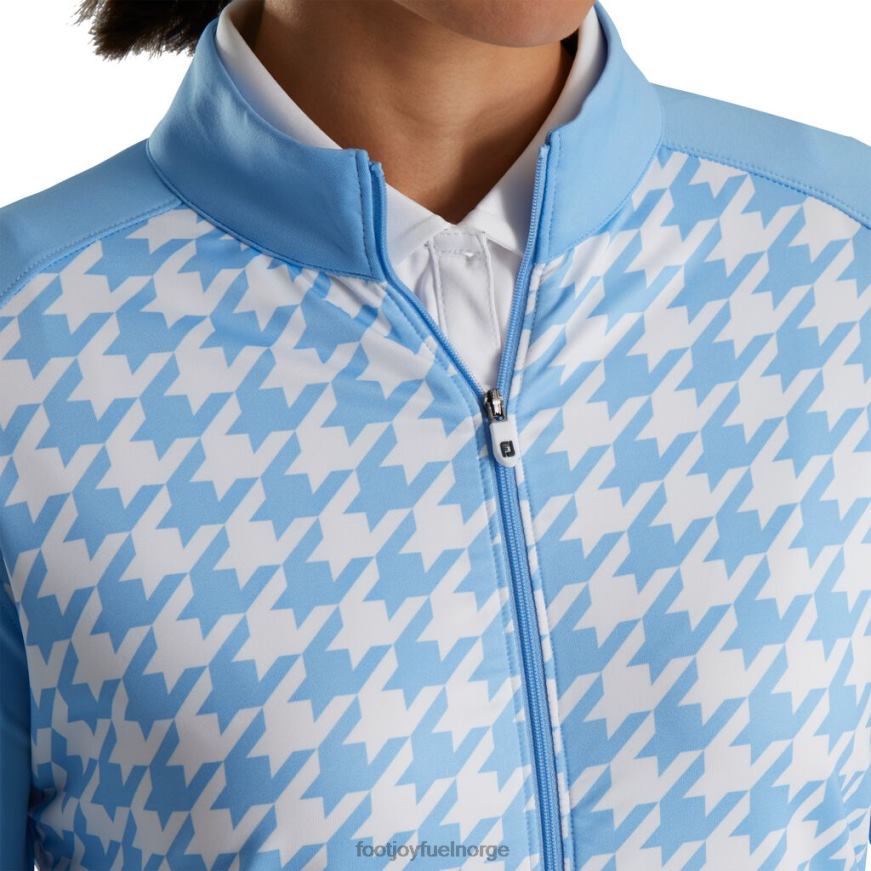 Houndstooth-trykk med full glidelås mellom lag kvinner blå R6P2F2462 blå Footjoy
