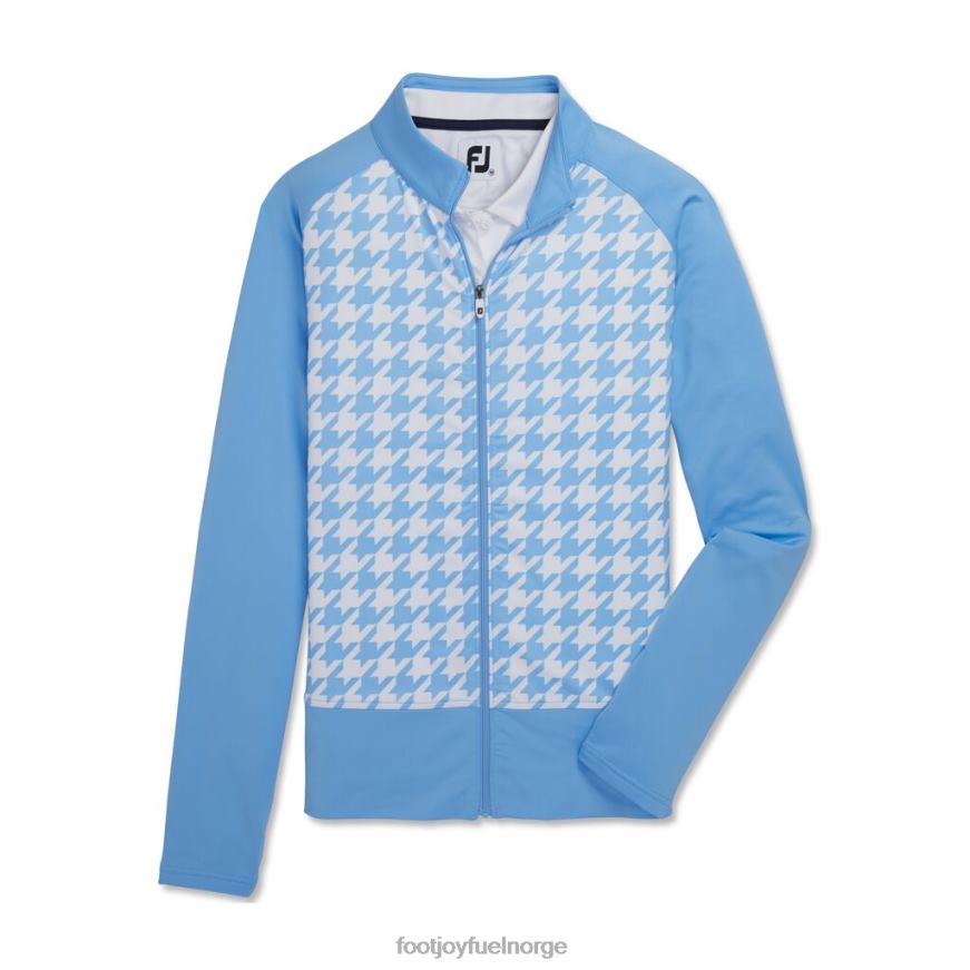 Houndstooth-trykk med full glidelås mellom lag kvinner blå R6P2F2462 blå Footjoy