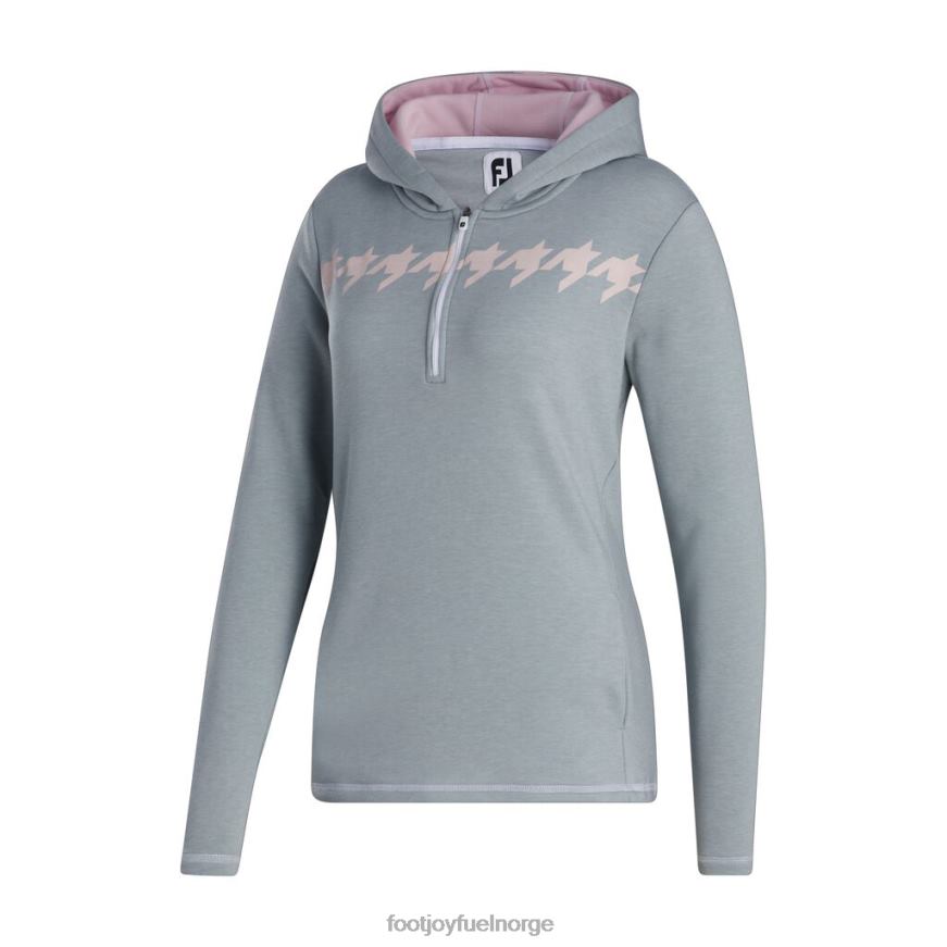 grå-rosa hettegenser med halv glidelås for kvinner R6P2F2456 grå-rosa houndstooth Footjoy