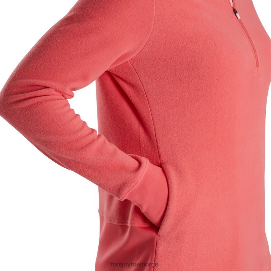 halv-glidelås fleece mellomlag kvinner lyse koraller R6P2F2480 lyse koraller Footjoy
