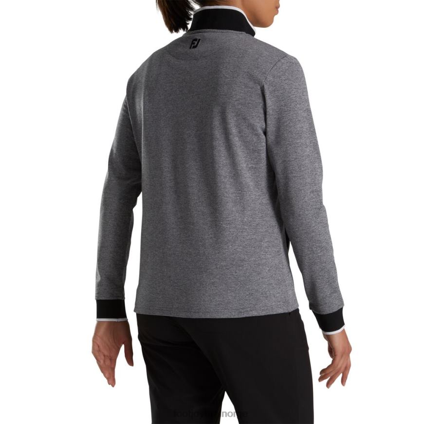halvglidelås fleece rygg pique mellomlag kvinner svart lyng R6P2F2465 svart lyng Footjoy