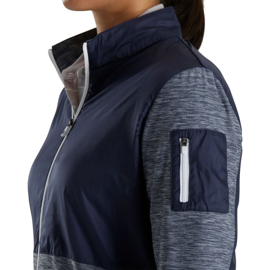 marineblå full-zip space dye mellomlag kvinner R6P2F2471 marinen Footjoy