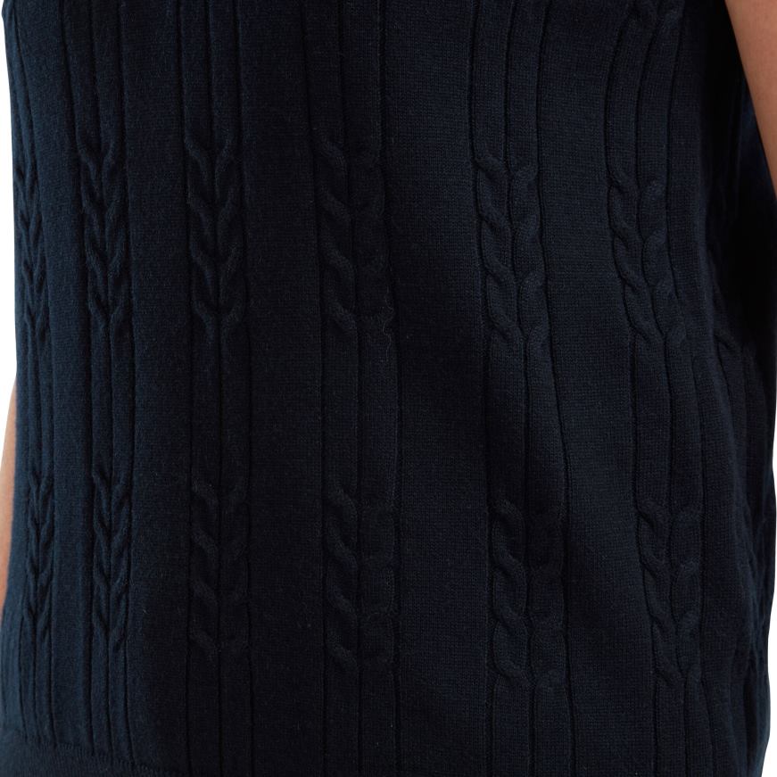 ullblanding for kvinner i kabelstrikket vest med v-hals, marineblå R6P2F1461 marinen Footjoy