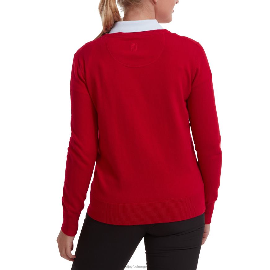 ullblanding v-hals genser rød R6P2F631 rød Footjoy