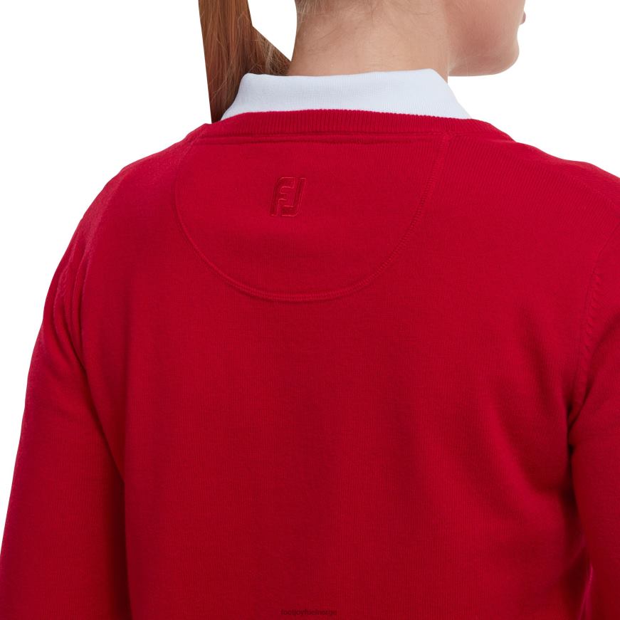 ullblanding v-hals genser rød R6P2F631 rød Footjoy