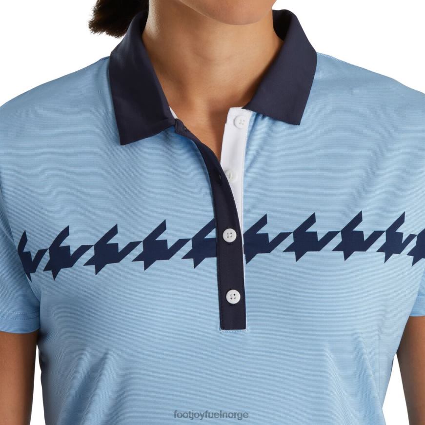 blå cap sleeve houndstooth print kvinner R6P2F2370 blå Footjoy