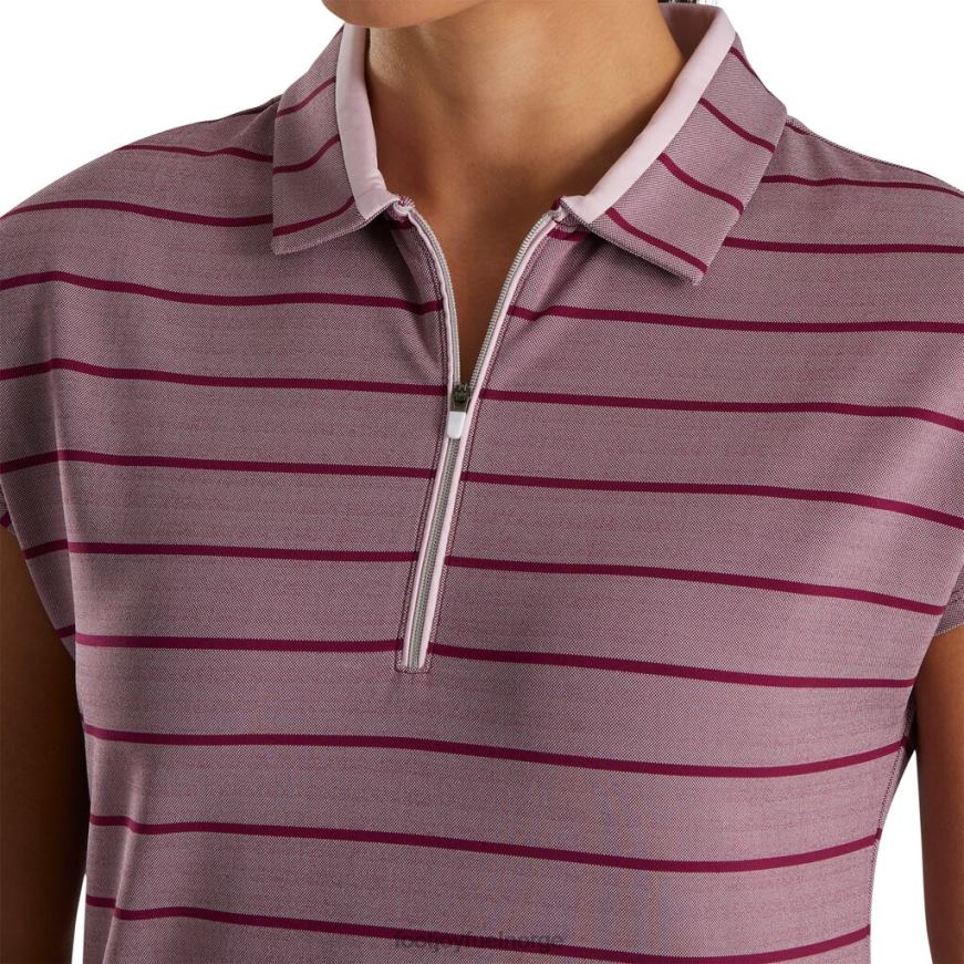 fig-rosa cap sleeve birdseye stripe jacquard kvinner R6P2F2357 fikenrosa Footjoy