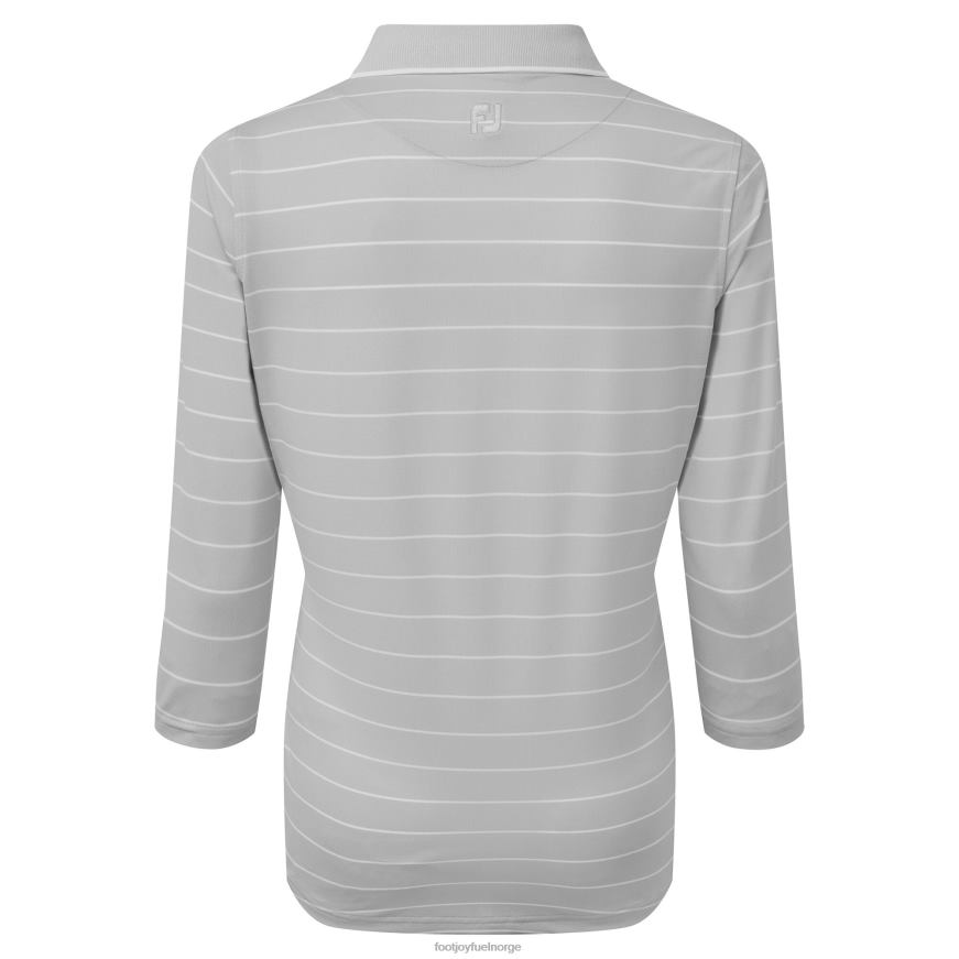 grå 3-4 ermet nålestripe piké R6P2F1398 grå Footjoy
