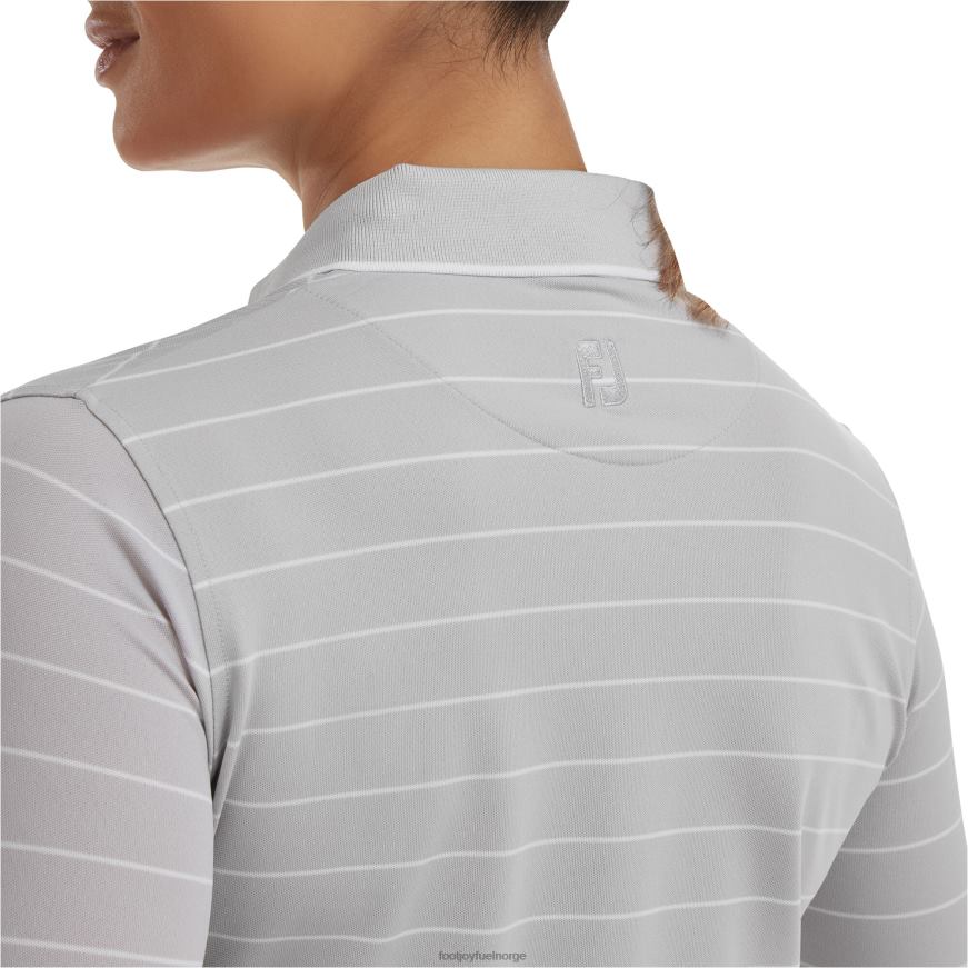 grå 3-4 ermet nålestripe piké R6P2F1398 grå Footjoy