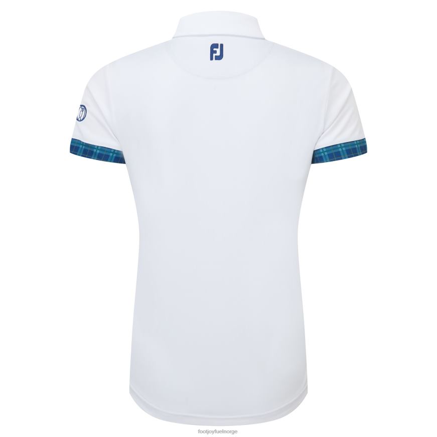 hvit åpen skjorte i tartankant for kvinner R6P2F1394 hvit Footjoy