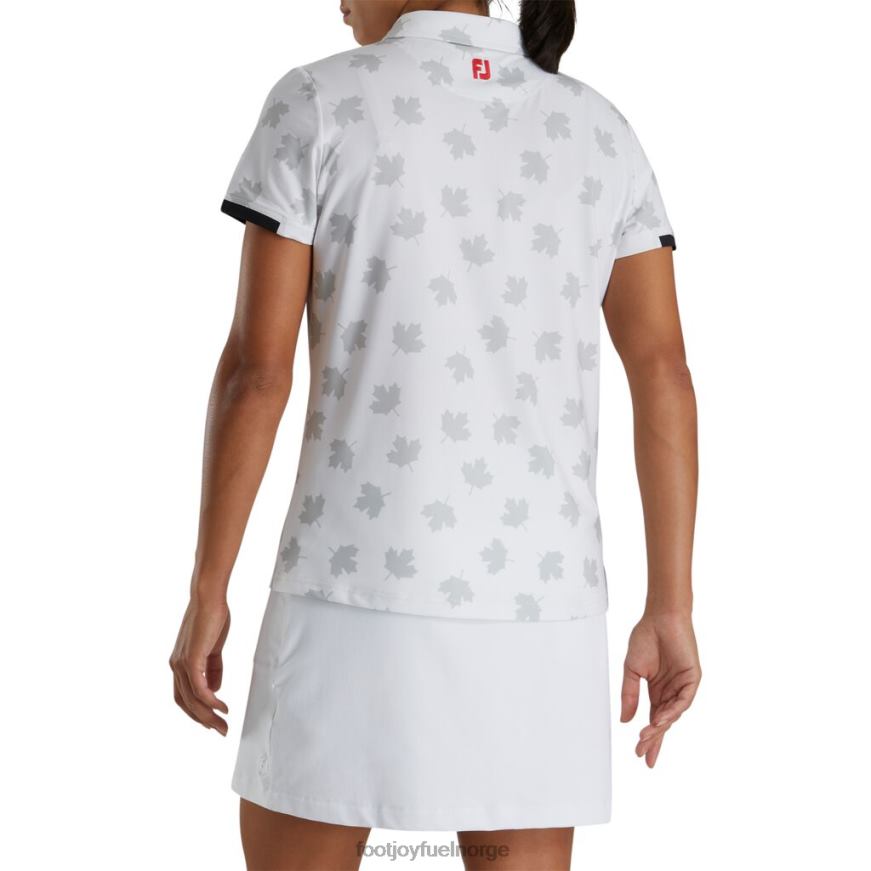 hvit-rød tonal blad print kvinner R6P2F2948 hvit rød Footjoy