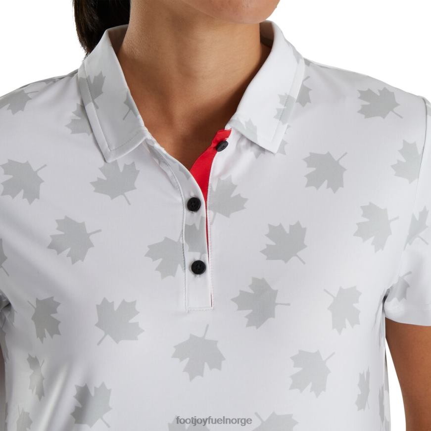 hvit-rød tonal blad print kvinner R6P2F2948 hvit rød Footjoy