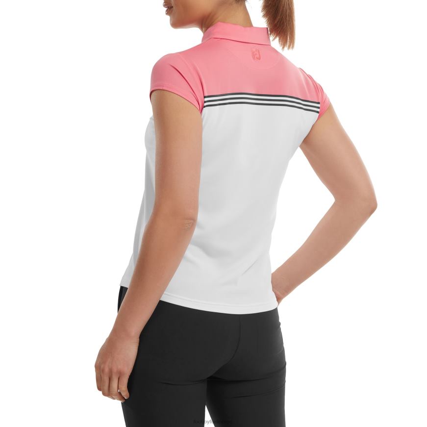 konstruert fargeblokk lisle hvit-lys korall R6P2F561 hvit-lyse koraller Footjoy