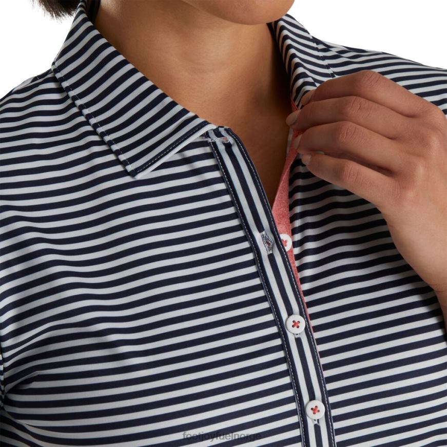 krem-marine stripe full kjedelig lisle kvinner R6P2F2380 krem-marine Footjoy
