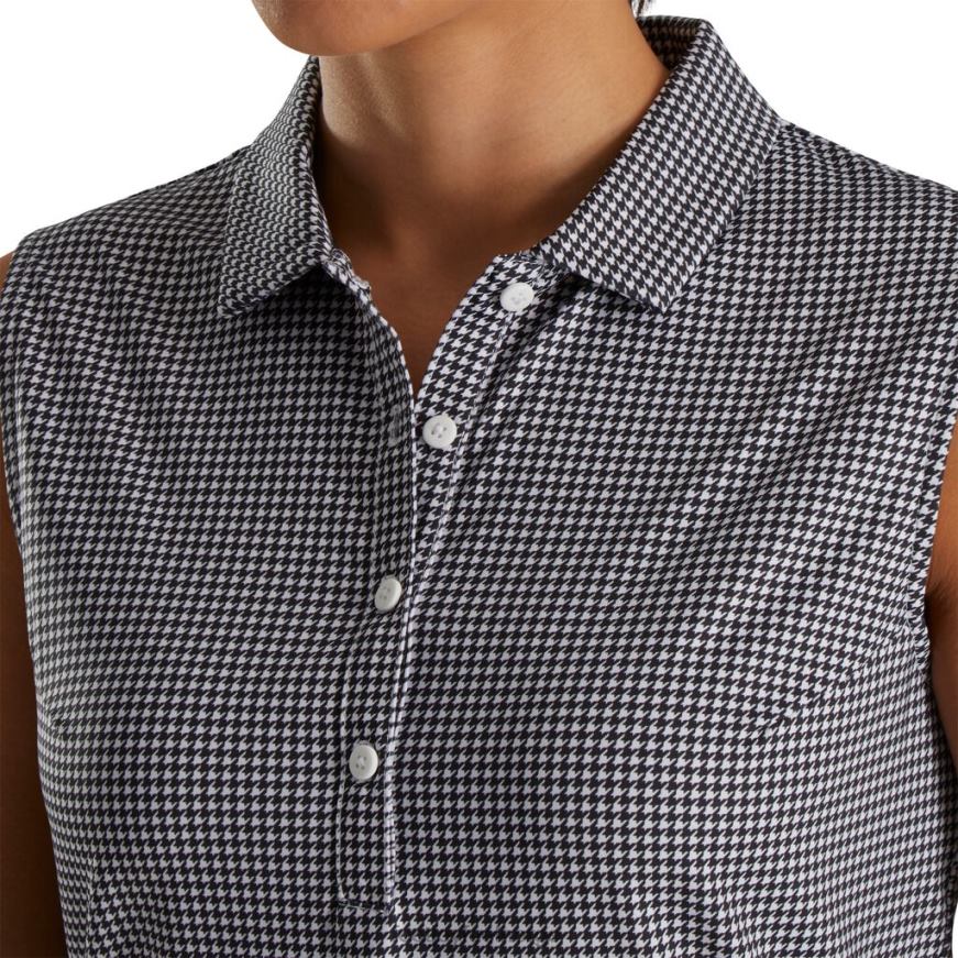 lisle houndstooth ermeløse kvinner svart R6P2F2373 svart Footjoy