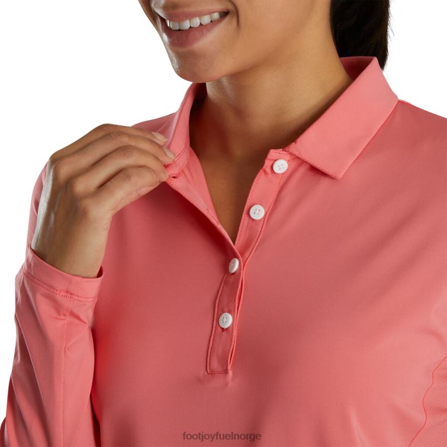lys korall langermet solbeskyttelsesskjorte kvinner R6P2F2423 lyse koraller Footjoy