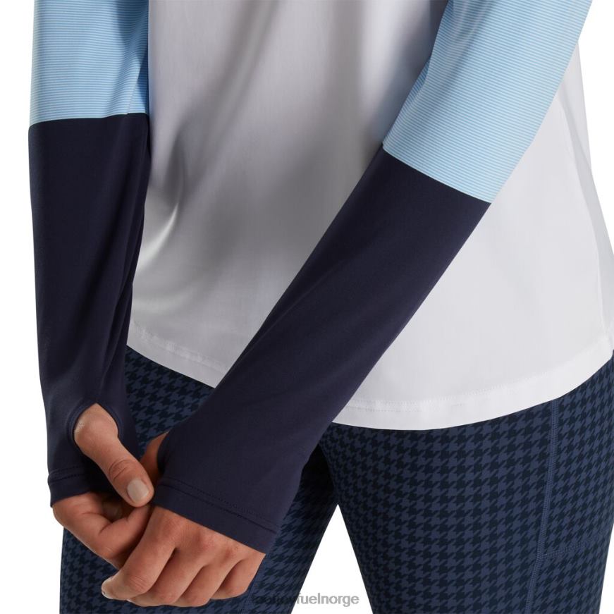 micro stripe solbeskyttelsesskjorte kvinner hvit-blå-marine R6P2F2362 hvit-blå-marine Footjoy