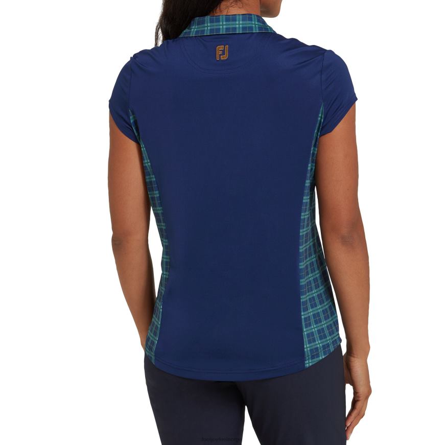 åpen cap sleeve tartan panel kvinner åpen blå R6P2F583 åpen blå Footjoy