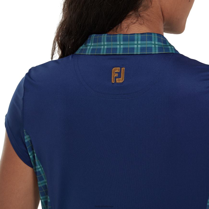 åpen cap sleeve tartan panel kvinner åpen blå R6P2F583 åpen blå Footjoy