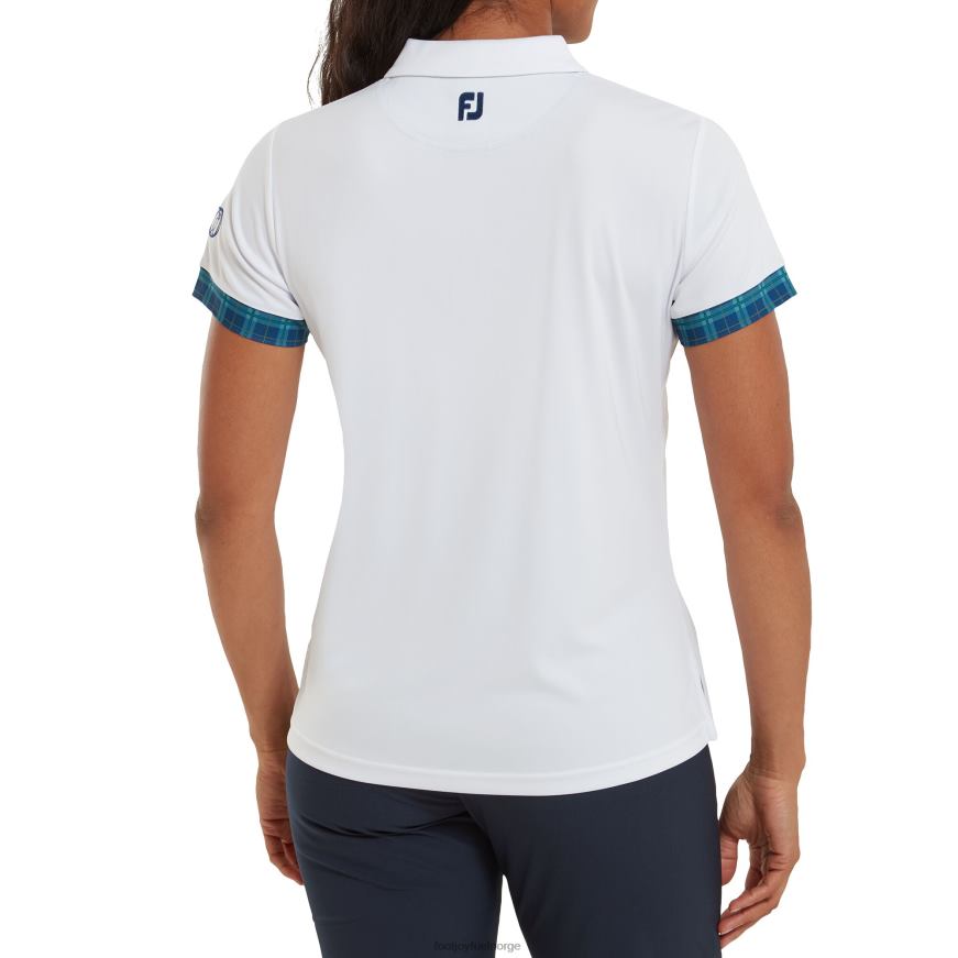 åpen tartan trim dameskjorte hvit R6P2F585 hvit Footjoy