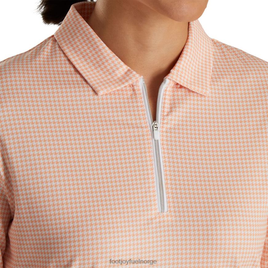 solbeskyttelsesskjorte dame melon houndstooth print R6P2F2378 melon houndstooth print Footjoy